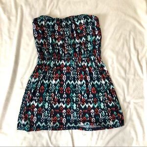 Strapless mini dress